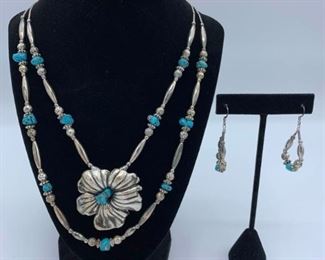 Silver and Turquoise Necklace