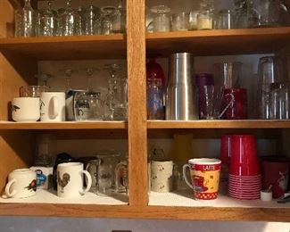 vintage and modern glassware 