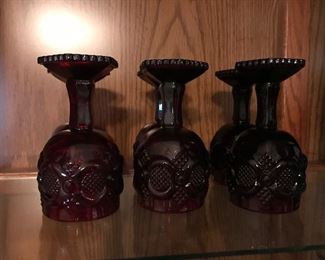 Vintage Avon ruby red collectible goblets
