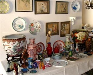 Chinese, Vase, 1000 Flowers, Mille Fleur, Famille Rose, Fish Bowl, Fishbowl, Goldfish, Porcelain, Bowl, Plate, Dish, Box, Cloisonne, Brush Pot, Scholar, Cinnabar, Carved, Ginger Jar, Snuff Bottle, Shou Xing, Immortal, Diorama, Cork, Lacquer, Art, Print, Vintage, Asian, Japanese