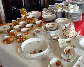 Winterling, Bavaria, Demitasse, Coffee, Tea Pot, Dessert, Set, Vintage, Fine China, Set, 1960's, Floral, 22K Gold, Retroneu, Imperial Pattern