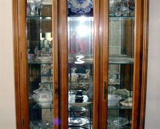 China Cabinet, Empire Style, Lighted, Vintage, 1960's