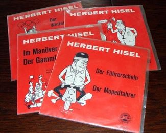 45's, Records, Vinyl, 1960's, Vintage, Herbert Hisel, German, Comedy