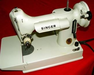 Vintage, Singer, Sewing Machine, 221, Featherweight, Green Case, 1960's