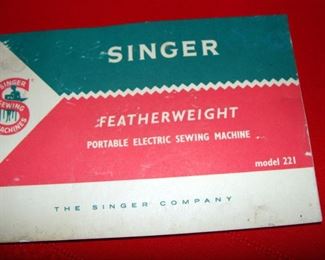 Singer, Sewing Machine, Vintage, 221, Manual, Featherweight, Green Case, 1960's