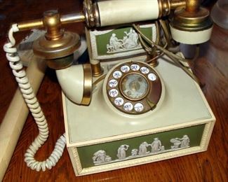 Vintage, Rotary Phone, Telephone, Wedgwood, Jasperware, Hollywood Regency, Mid Century