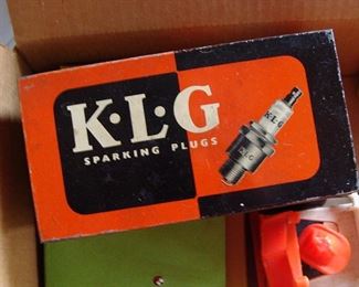 Vintage, KLG, Sparking Plugs, Spark Plug, Tin, Box, 1950's, S. Smith Sons 