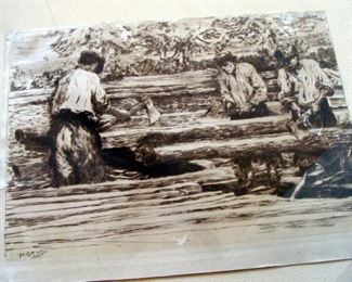 Art, Engraving, Heinrich Otto, Signed