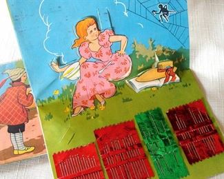 Vintage, Needle book, Novelty, Pop-Up, Nursery Rhyme, Little Miss Muffet, Japan
