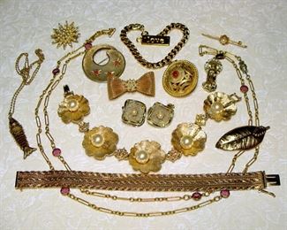 Vintage, Fine Jewelry, 10 K, 14K, 18K, Ruby, Pearls, Costume, Brooch, Bar Pin, Bracelet, Necklace, Pendant, Earrings