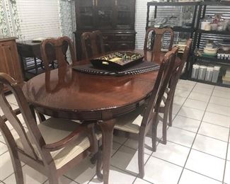 formal dinning set - table and 6 chairs- also have china cabinet all wonderful condition =ethan allen