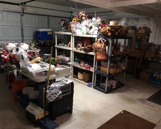garage is packed -decor -holiday- tools and a massive amount of PUZZLES 