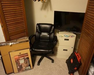 office chair, 2 drawer file cabinet