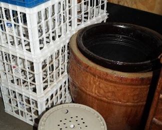 crates, flower pot