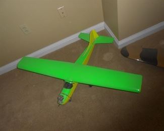 Mint green handcrafted single-engine plane