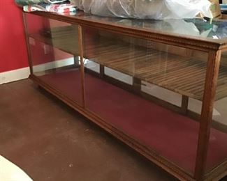 Vintage Oak store display cabinet. All glass intact!