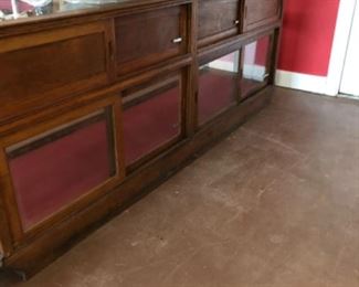 Rear view of vintage store display cabinet