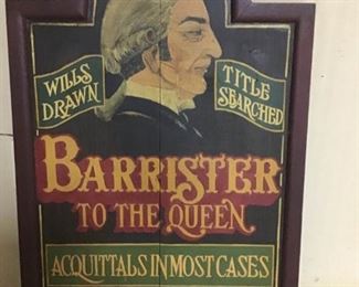 Barrister to the Queen Decor Sign https://ctbids.com/#!/description/share/314018