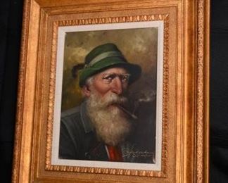 GERHART FRANKE - ORIGINAL OIL PAINTING "SMOKING MAN" https://ctbids.com/#!/description/share/307543