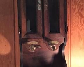 Wall Mounted Gin and Scotch Dispensing Cabinet              https://ctbids.com/#!/description/share/314014