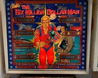 Available for Pre-Sell.  Bally Pinball $2795.00 - The Six Million Dollar Man - Great Working Condition!! Needs new rubbers on paddle. Please text 704-996-1228 if interested. 