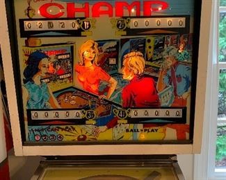 Available for Pre-Sell.  Bally Champ Pinball machine.  $500.00.  Please text 704-996-1228 if interested.  Great working condition needs new rubbers on paddle.