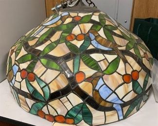 Vintage Stained Glass Hanging Globe