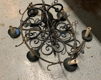 French Wrought Iron 6 Arm Chandlier