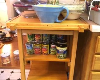 Kitchen island - has wheels and drop down leaf