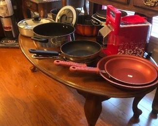 Coffee table 
Pots and pans
