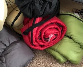 Sleeping bags and camping gear 