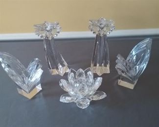 Assortment of Crystal Candlestick Holders