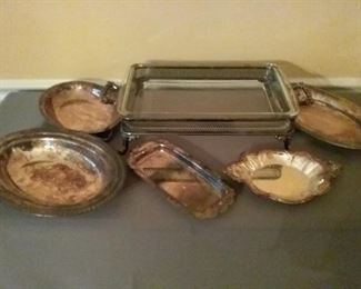 Assortment of SilverPlated Serving Dishes