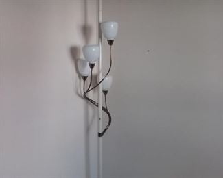 MidCentury White Metal Floor Lamp