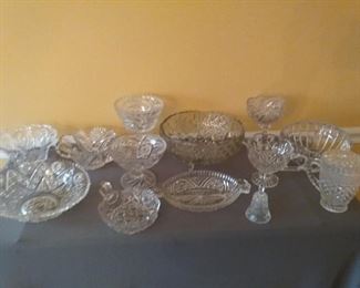 Variety of Crystal Serving Bowls