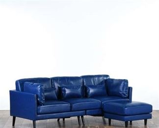 High Gloss Royal Blue Versatile Sectional Sofa