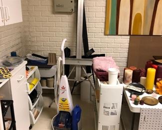 Bissell steam cleaner and two quality art easels