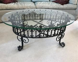 Wrought Iron base & Glass Top Coffee Table