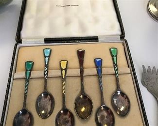 Sterling & Enamel Spoons