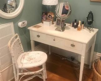vintage dressing table wicker chair $100