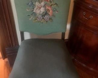 needlepoint chair by Hasler $100 each 5 for $450
