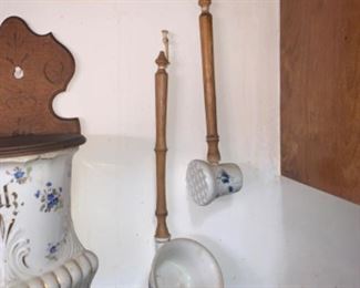 German porcelain Ladel and mallet 