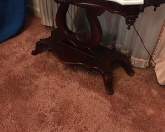 Marble topped harp table