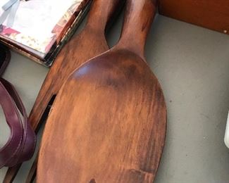 LARGE wooden fork/spoon