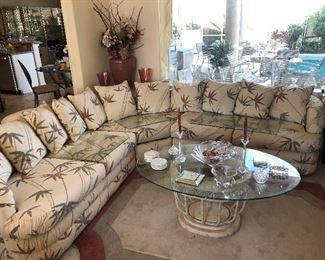 Nice sectional in pale colors