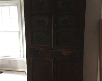 Early Antique  Primitive Pie Safe /Cabinet with Amazing Tins!