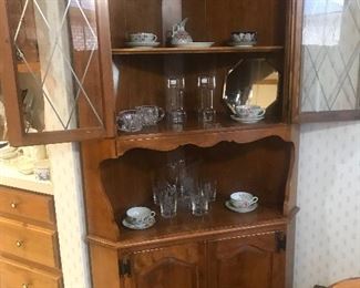Vintage Maple Corner Cabinet 
