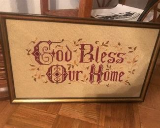 Needle Point "God Bless our Home" 