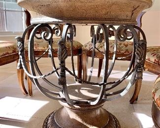 Sherrill glass table with 7 Century custom upholstered chairs