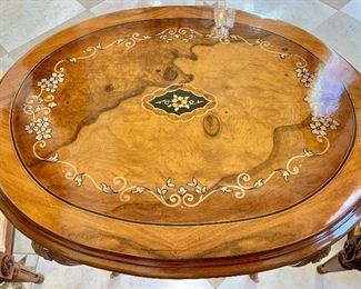 Fine Arts Company Italian inlayed, ormolu side table